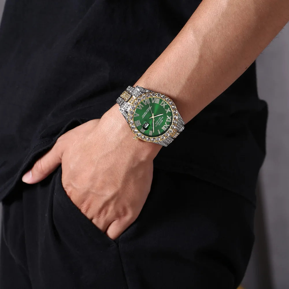 Diamond Bling Watch Men Gold