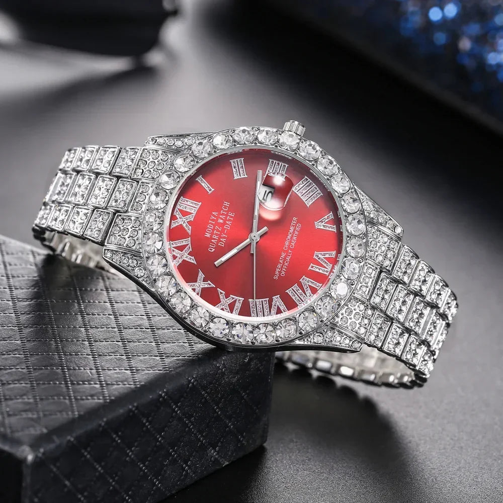 Diamond Bling Watch Men Gold